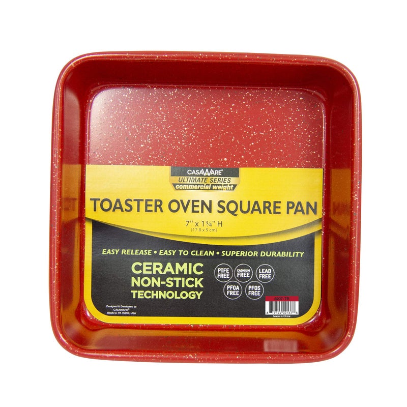 casaWare 3pc Ultimate Series Commercial Weight Toaster Oven Bakeware Set (Red Granite) - Image 3
